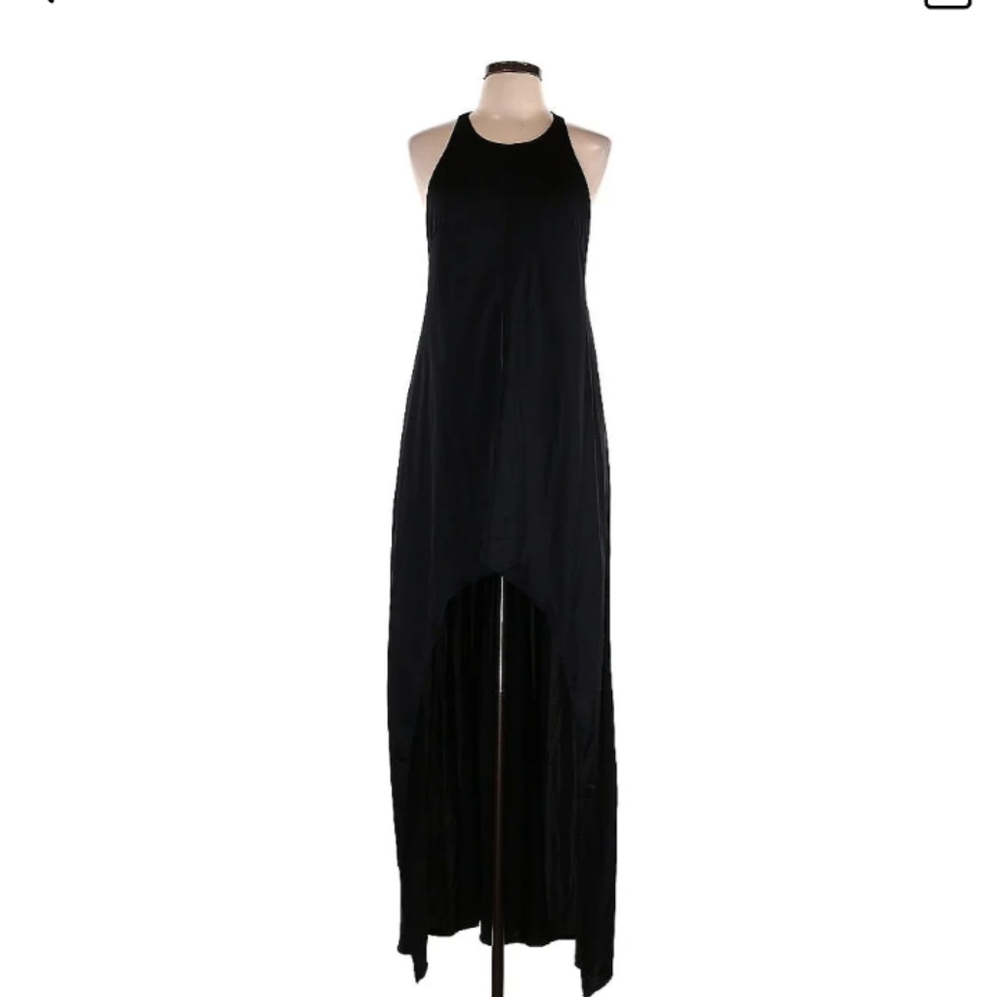DESIGNER KAUFMAN FRANCO BLACK HIGH/LOW HEM GOWN SIZE-12